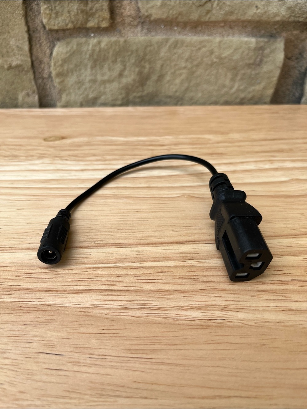 Black DC Barrel to IEC C13 Power Adapter Cable